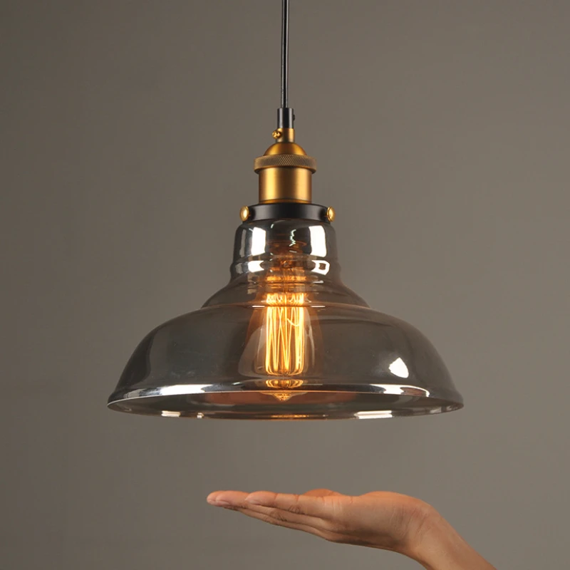 Vintage Pendant Lights Glass Retro Industrial Style Loft Creative Restaurant Bar Counter Single Head Glass Hanging Lamp