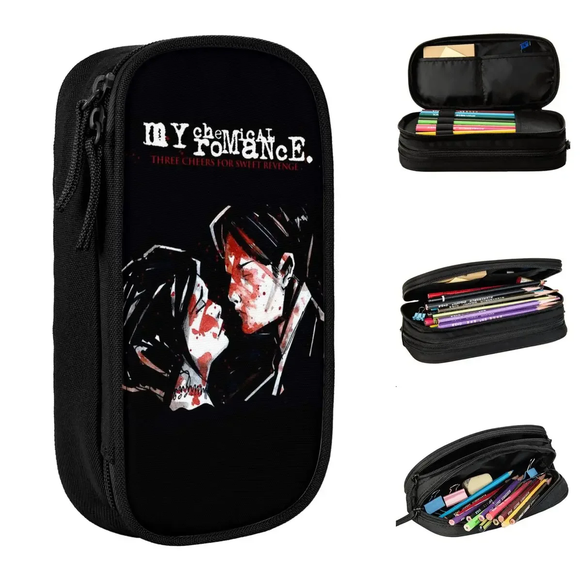 

MY CHEMICAL ROMANCE Pencil Cases Pen Bag Student Large Storage School Supplies Cosmetic Pencilcases