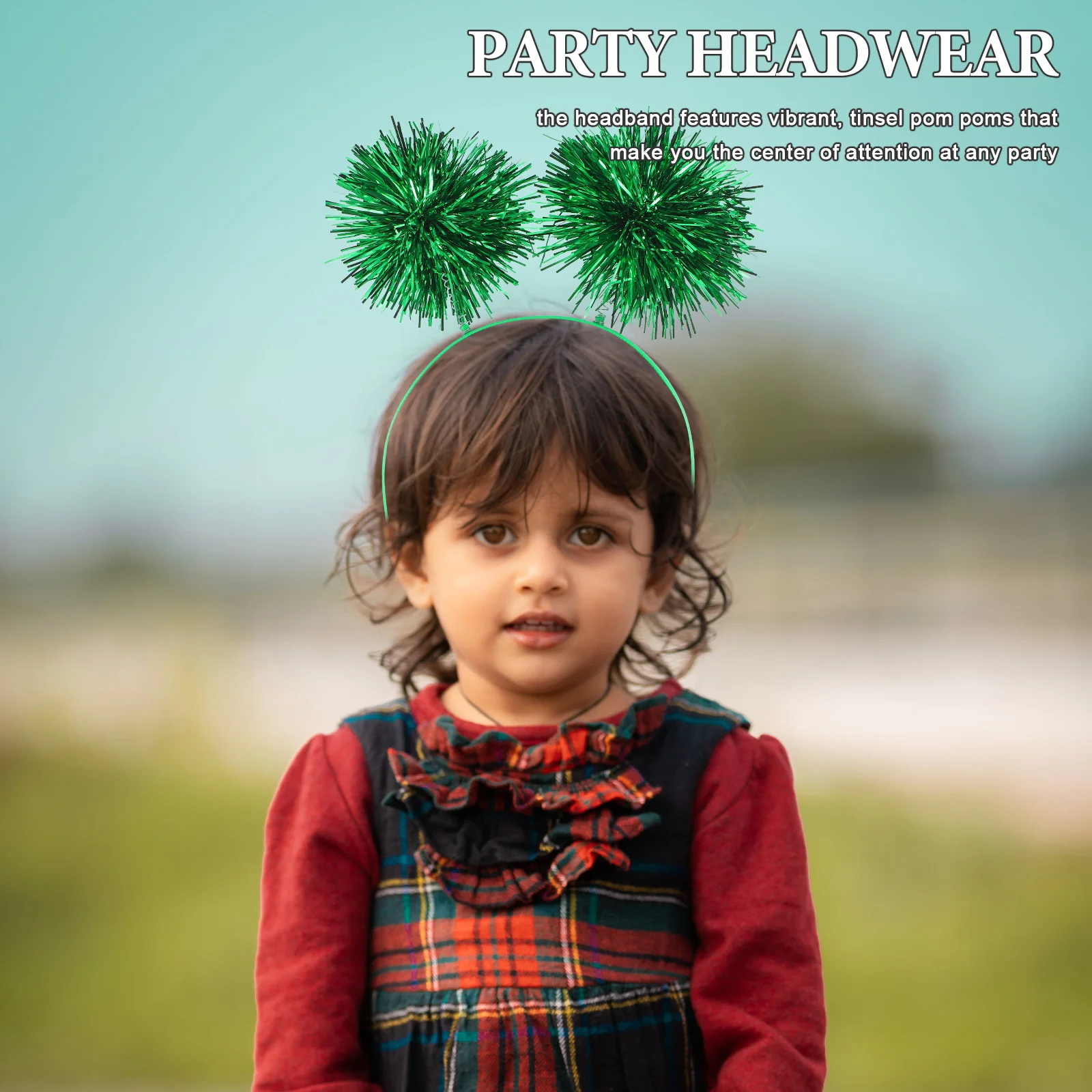 عصابة رأس بهرج بوم بوم لعيد الميلاد وحفلات أعياد الميلاد وحفلات الأطفال وحفلات الرأس وإكسسوارات شعر ممتعة #2