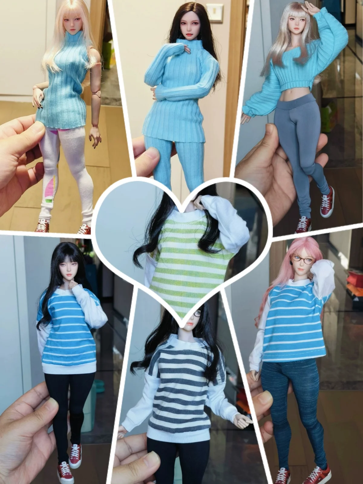 

【Clothing Only】1/6 Scale Female Soldier Clothing Accessories Knit Long-sleeved Top Yoga Leggings Set Fit 12''Action Figure Model