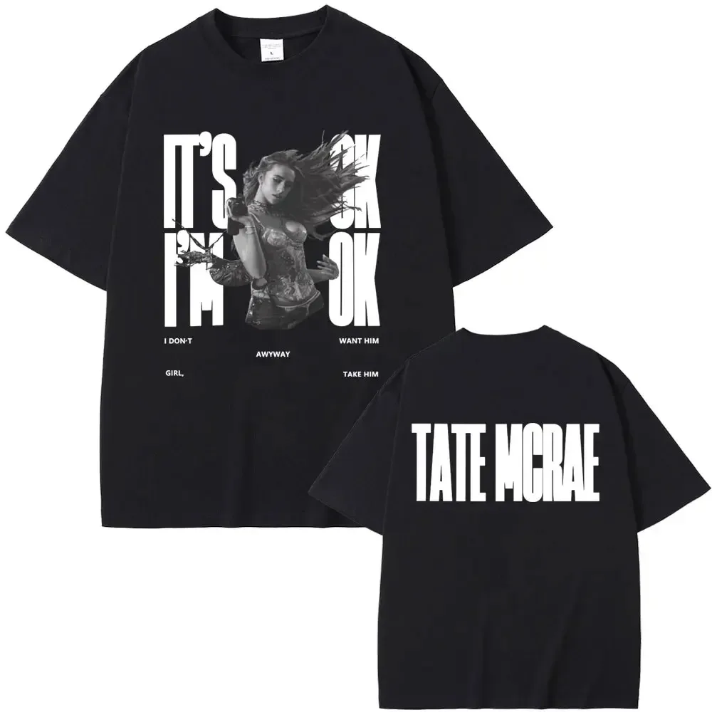 Tate mcrae t8 música novo álbum impressão gráfica camiseta das mulheres dos homens de algodão harajuku streetwear hip hop t solto casual oversized topos