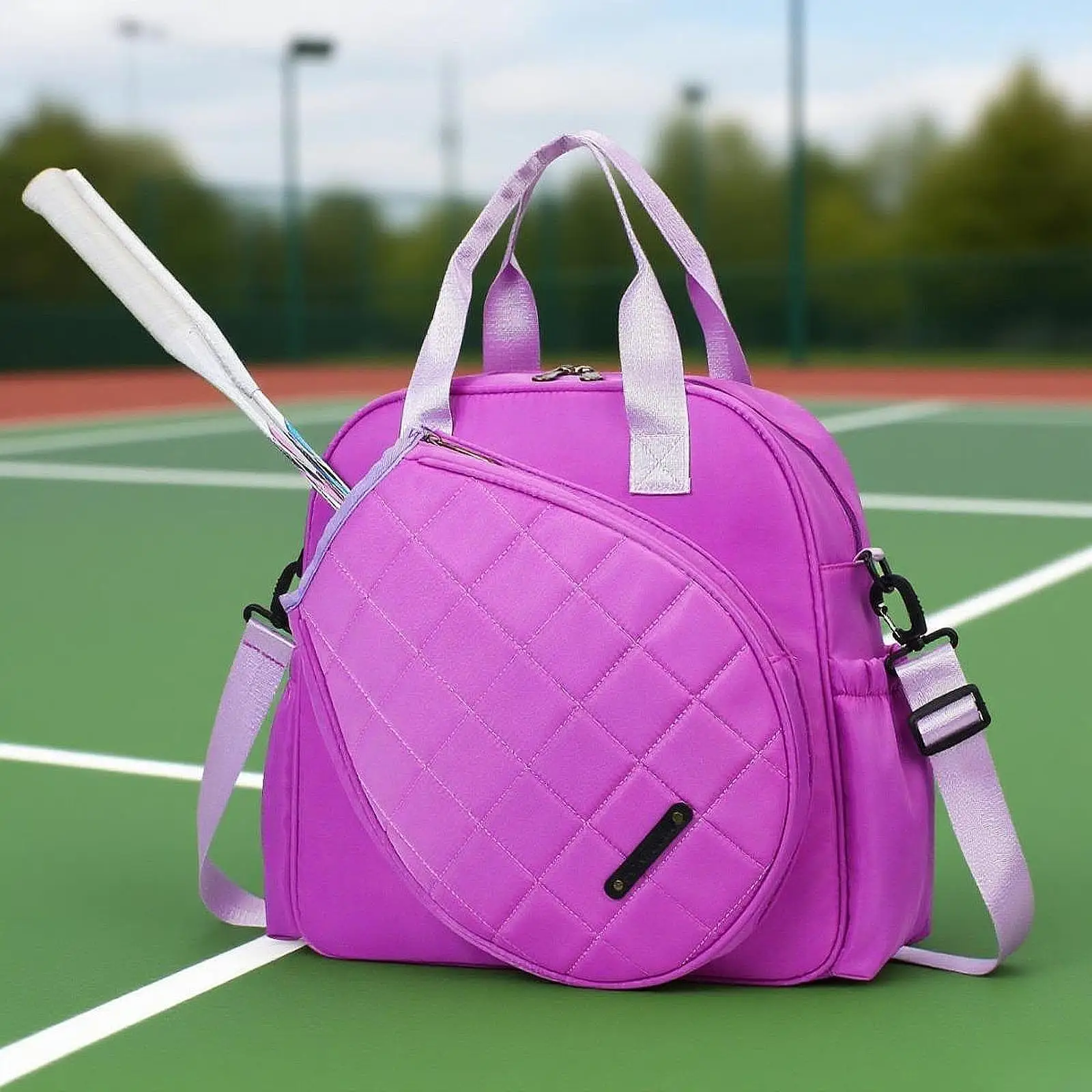 Versatile Tennis and Racquet Sports Bag Oxford Cloth Handbag with Strap Waterproof Tote for Training and Travel view 3