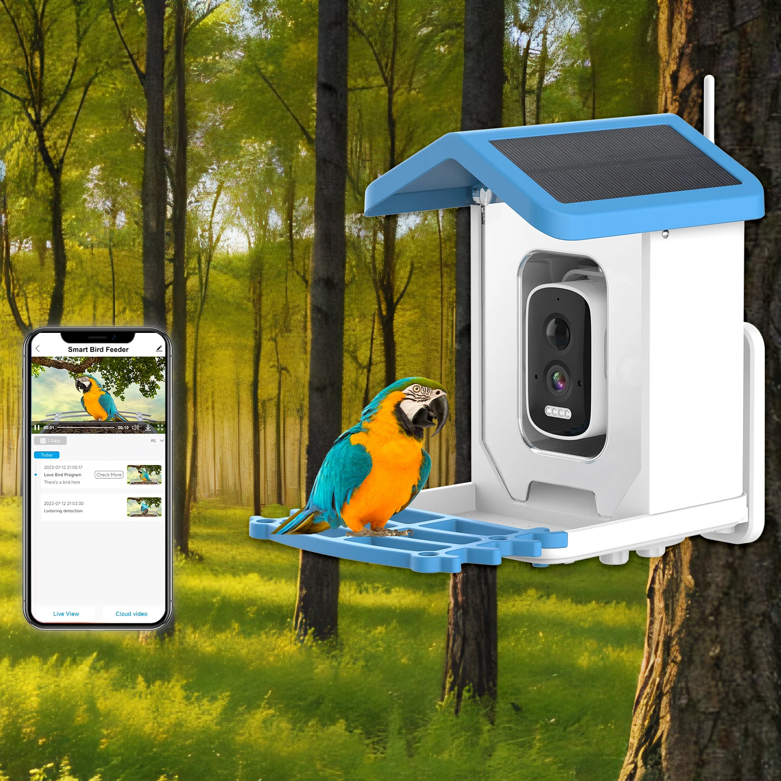 

Cloud Storage Outdoor Platform Bird Feeder AI Recognition Automatic Recording and Shooting Hanging Bird Watcher