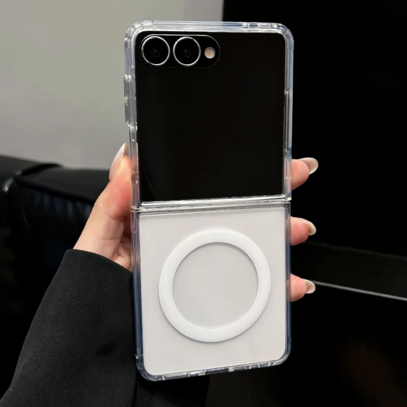 Magsafe Magnetische Transparente Acryl-Handyhülle für Samsung Galaxy Z Fold Flip 3 4 5 6 7 8 Ultra Stoßfeste Schutzhülle Fundas – Detail 3