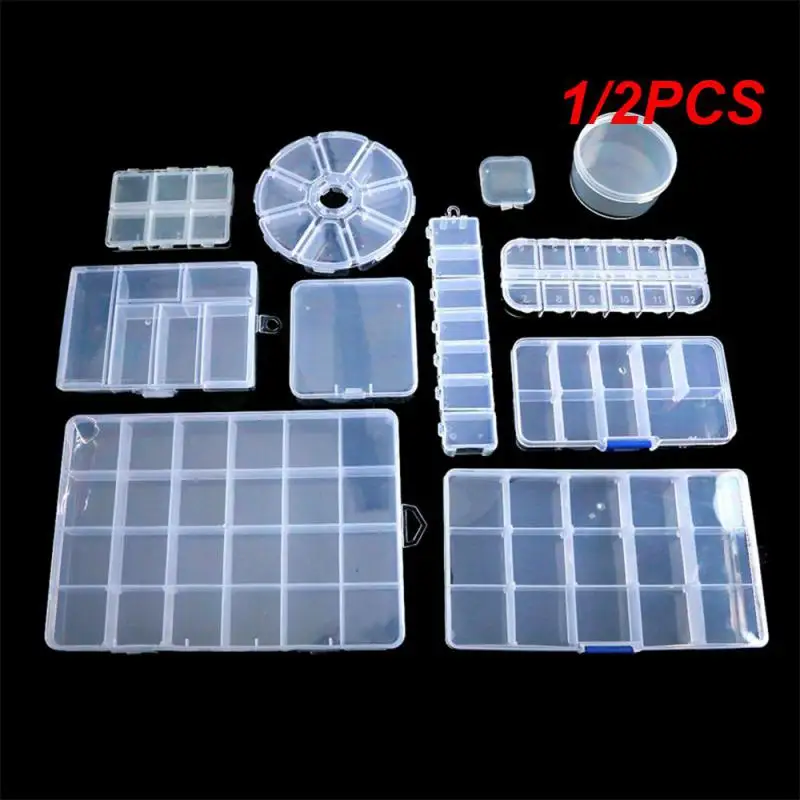 

Home organizer Plastic fridge Storage Box transparent Jewelry Earring Bead Holder Case box pill organizer Food storage