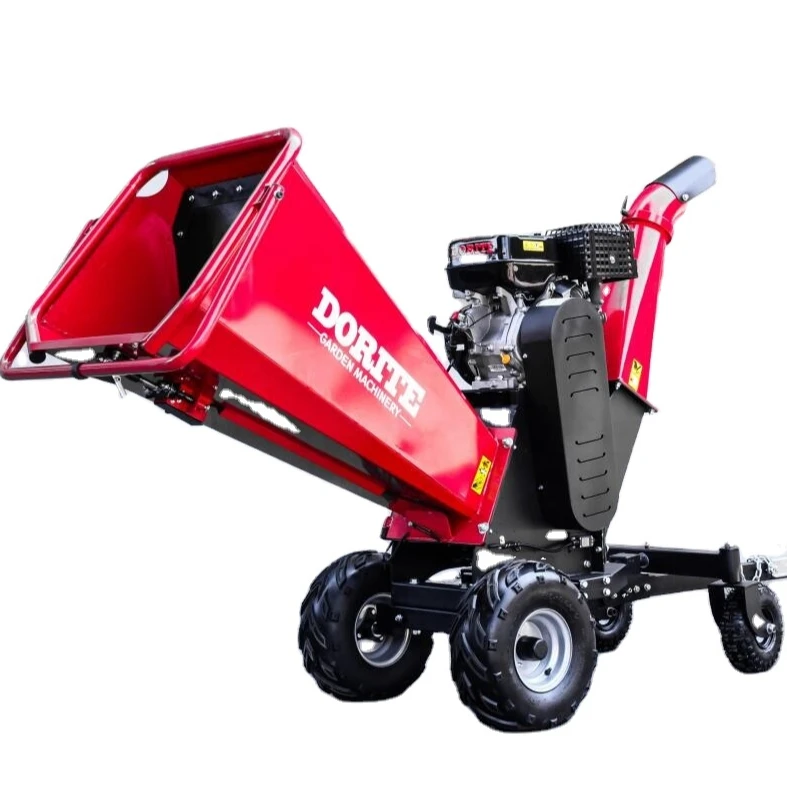 350pro K-maxpower 15HP Electric Start 4 Wheels Mulcher Shredder Machine Branch Logger Professional Tree Shredder Wood Chipper