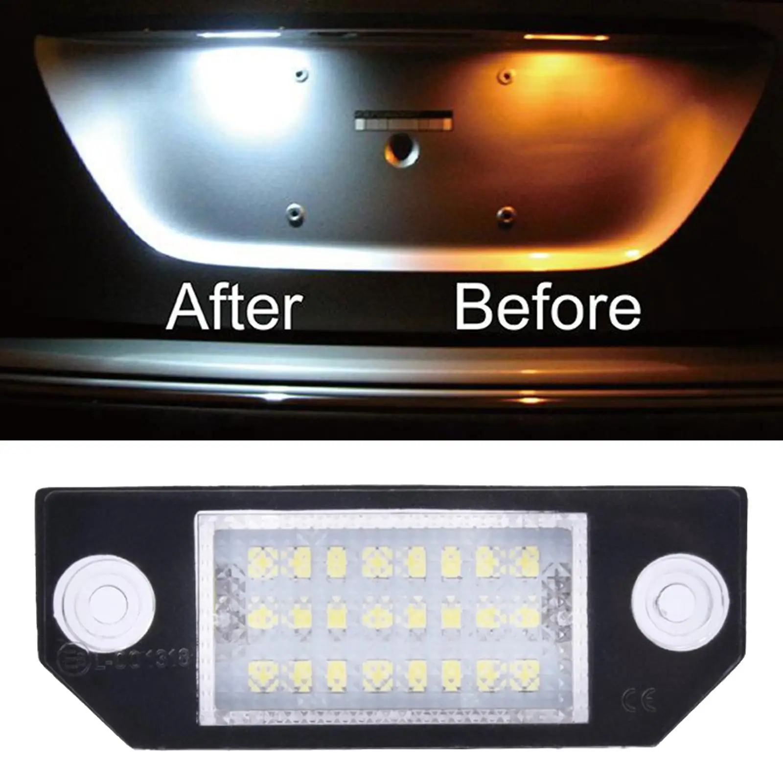 12V LED License Plate Light Lamp High Lumen Energy Saving Car Exterior Accessory for Ford Focus C-MAX