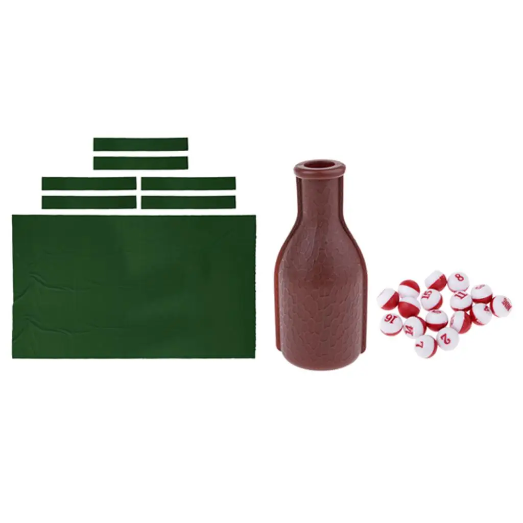 

9ft 0.6mm Pool Table Felt Replacement Shaker Bottle & 16 Tally Peas/Balls, Premium & Durable Billiard Cloth Cover