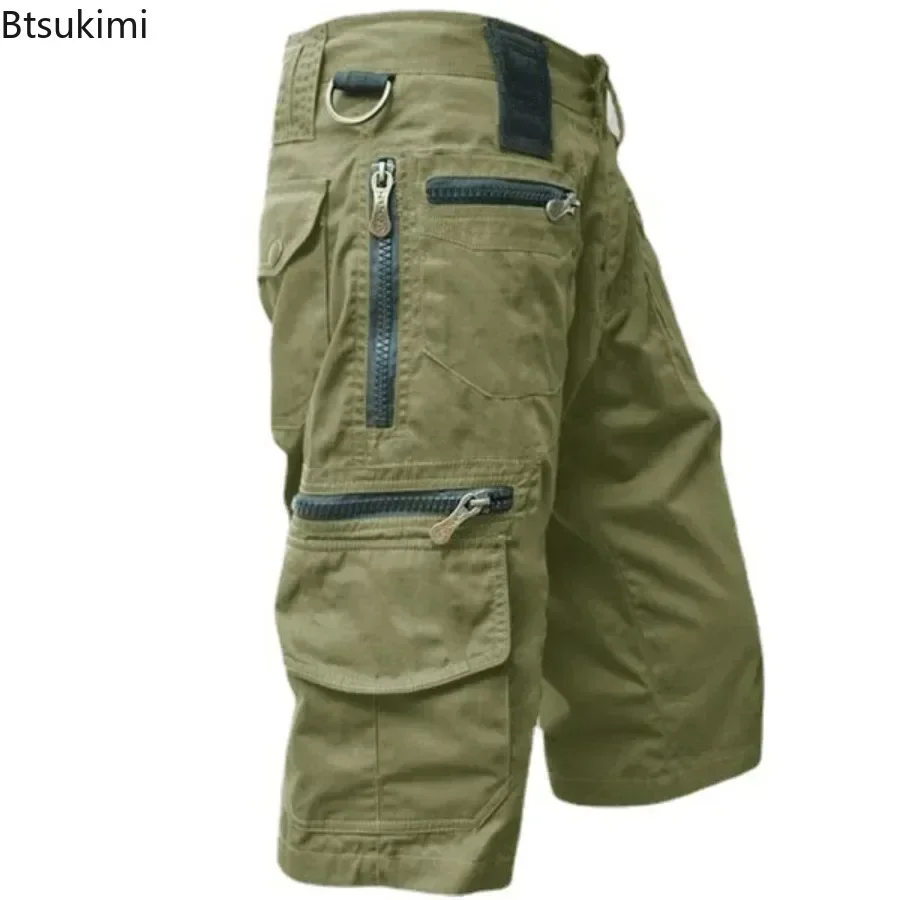 New Men's Military Cargo Shorts 2025 Summer Tactical Joggers Shorts Men 100% Cotton Loose Work Casual Short Pants Plus Size 5XL