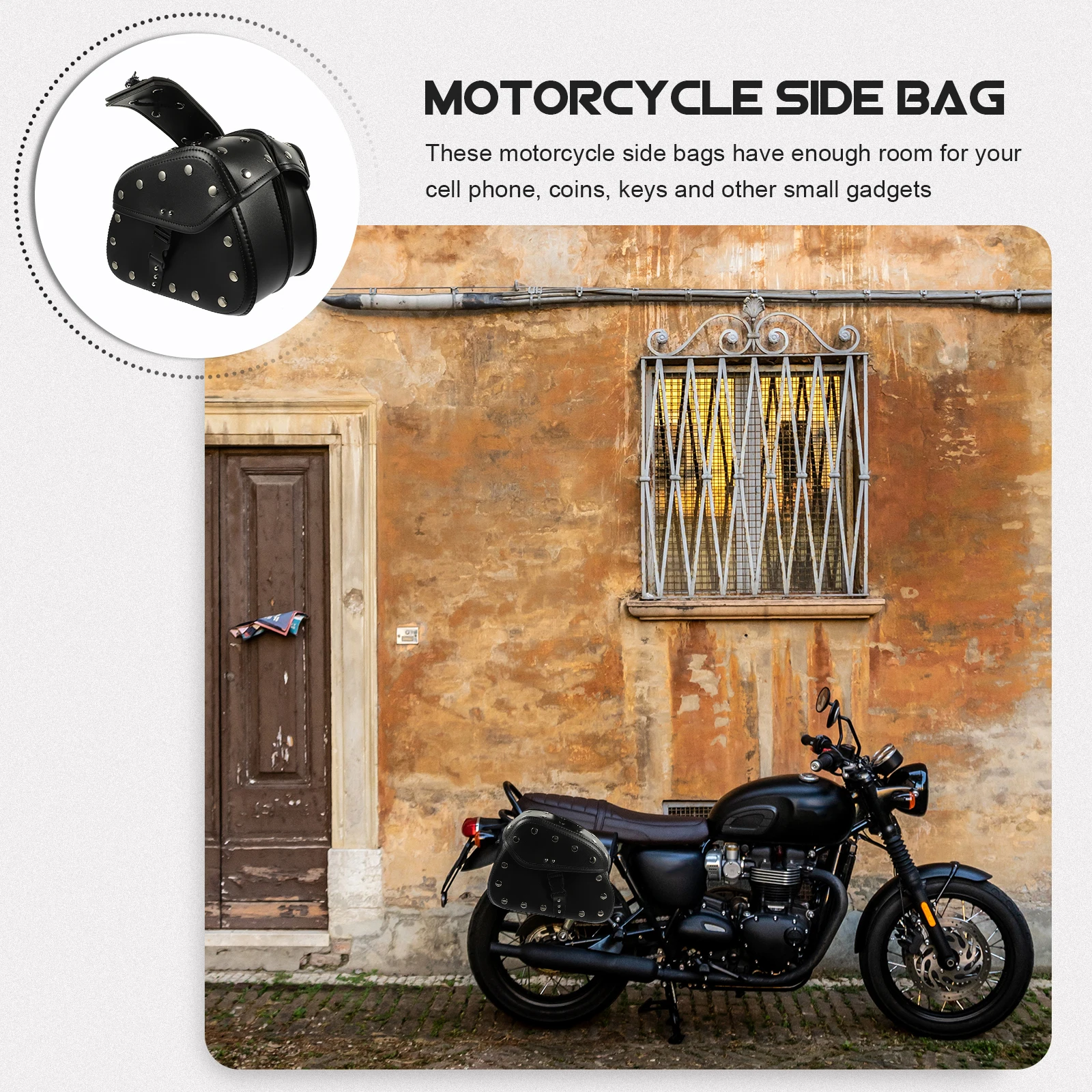 

2Pcs Motorcycle Motorcycle Storage Bag Saddlebags Tool Rack Organizer Bike Storage Saddle Bag PU