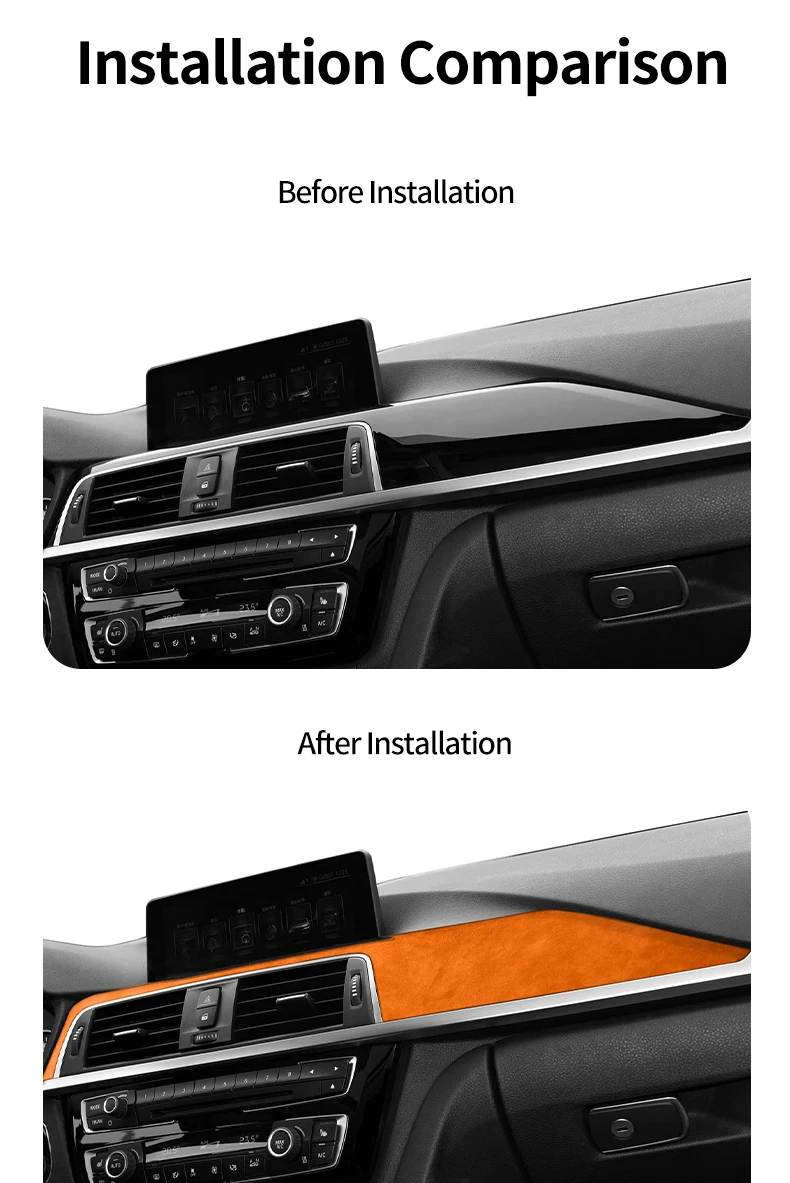 Für BMW F30 F32 F34 Mittelkonsole Armaturenbrett und Instrumententafel Verkleidungsaufkleber Auto-Innentuning-Zubehör aus Alcantara – Detail 7