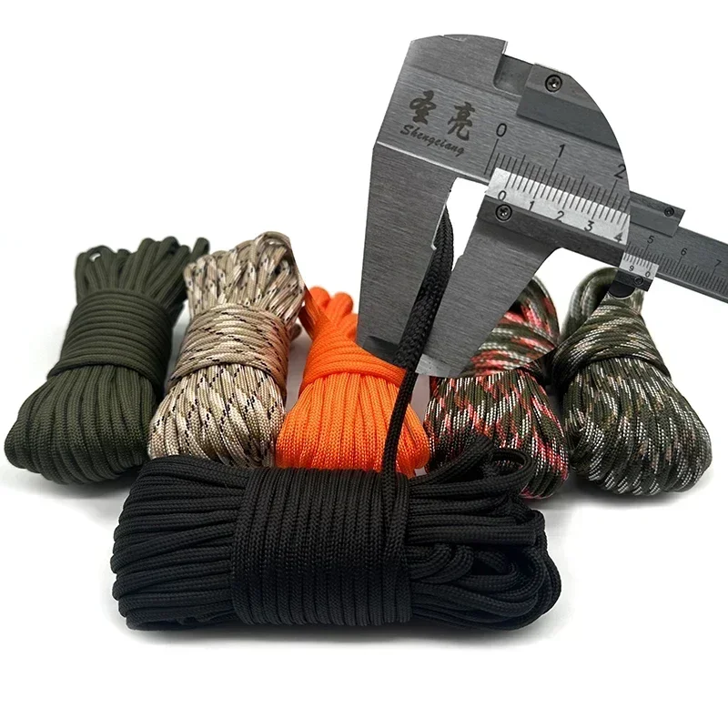 7 Cores Cord 550lb Outdoor Camping Survival Kit Paracord 5 10 15 31M Dia.4mm For Lanyard Parachute Rope Hiking Tent Accessories