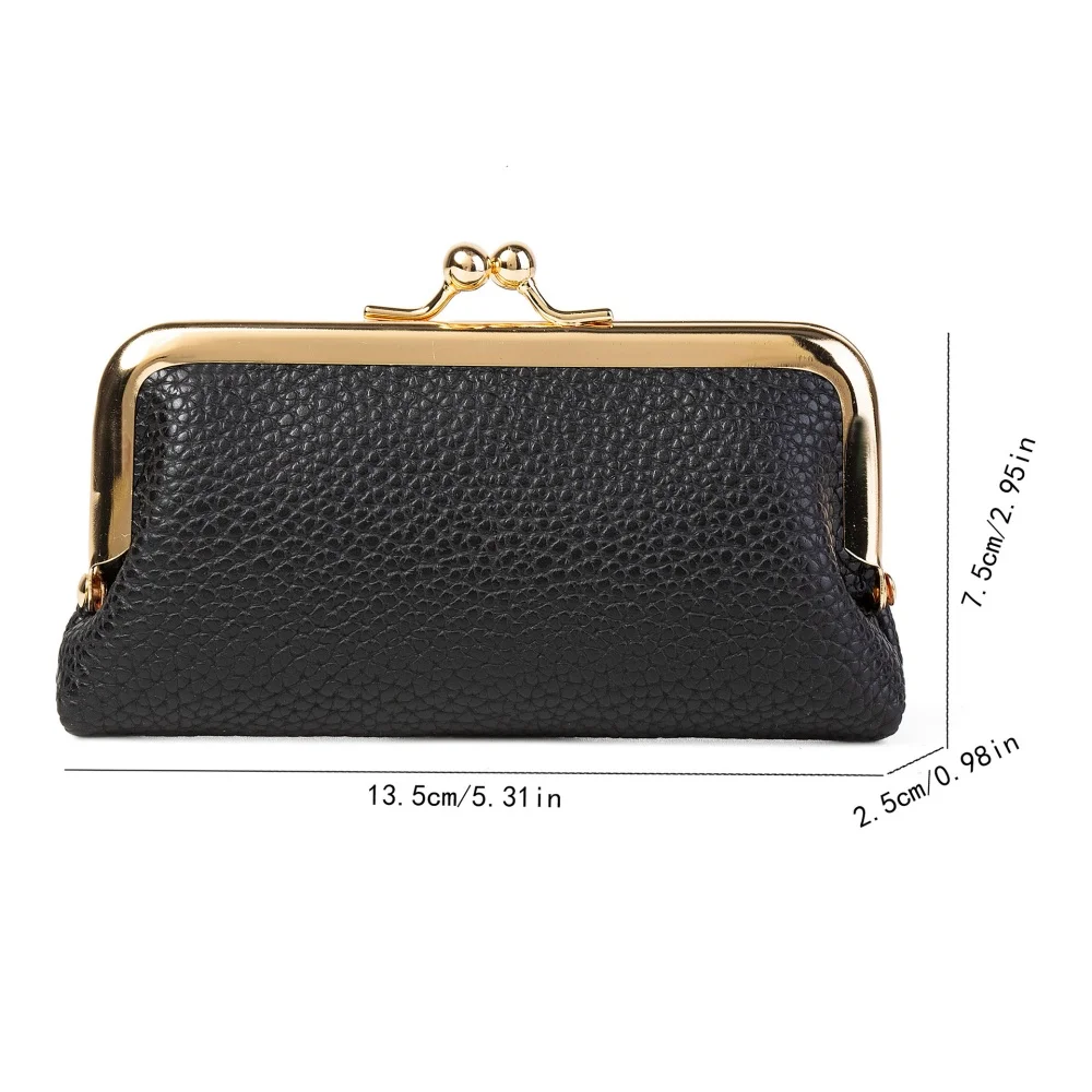 2026 محفظة الموضة الوردي المال كليب الحقيبة أحمر الشفاه حقيبة التخزين أنيق بولي Leather الجلود محفظة نسائية للعملات المعدنية للفتيات حقيبة يد السفر #6