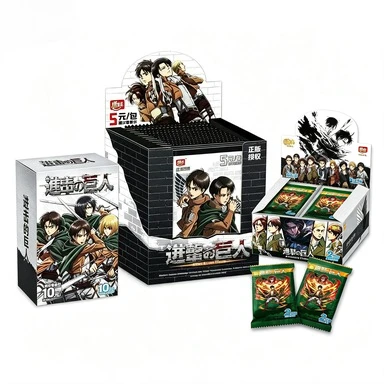 進撃の巨人トレーディングカードボックス-エレン・リヴァイ-アニメフラッシュカード-フルブースターボックスセット-漫画キャラクターカード-ホビーコレクションギフト