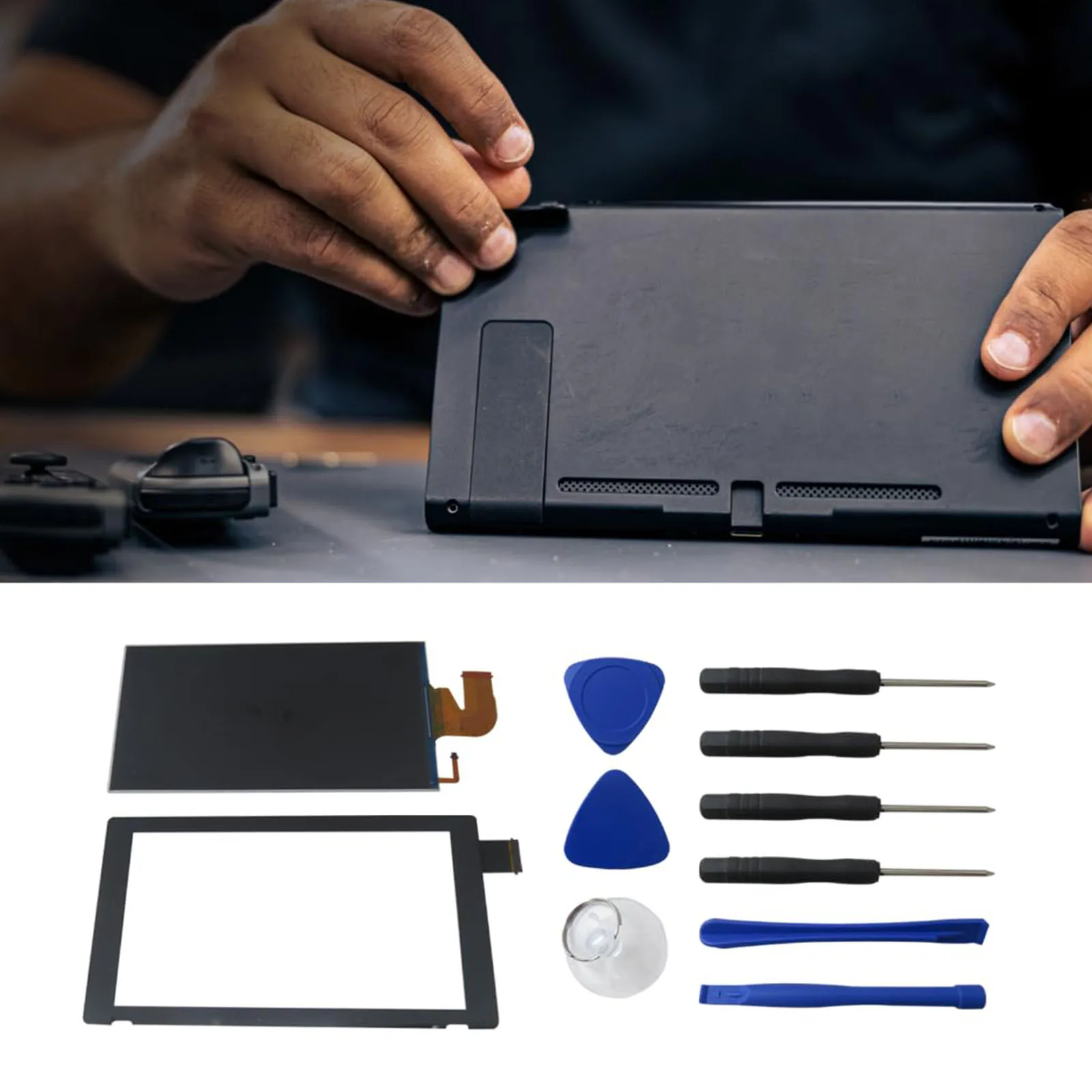 

Комплект для замены и ремонта ЖК-дисплея, сенсорного экрана и дигитайзера для Nintendo Switch HAC-001/HAC-001(-01)