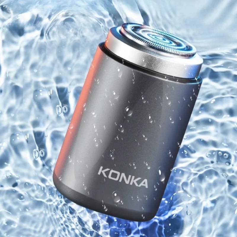 

KONKA New Men's Electric Shaver Double Ring Knife Net Home Car Travel Portable Mini Shaver Intelligent Full Body Washing Beard