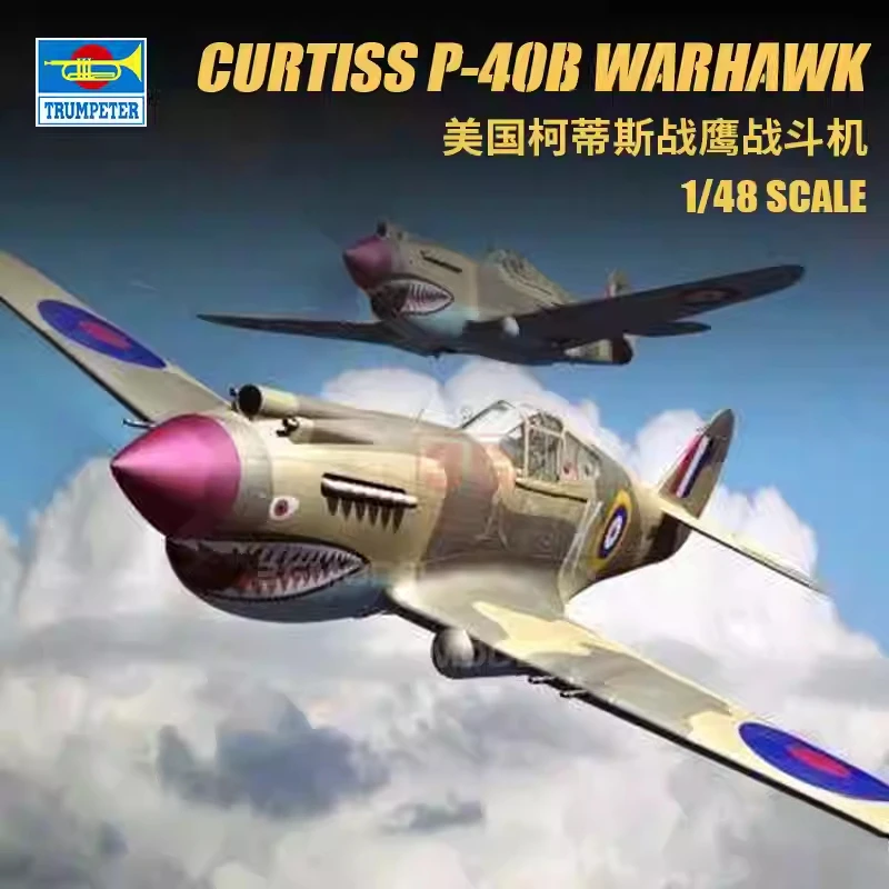 

Trumpeter 02807Curtiss P-40B Warhawk (Tomahawk IIA) 1/48 Assembled Scale Model Kit DIY Toy, for Collection Birthday Gift