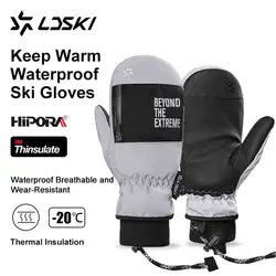 LDSKI luvas de esqui dos homens das mulheres tela sensível ao toque respirável à prova dwaterproof água térmica inverno quente luvas de neve acessórios snowboard brife