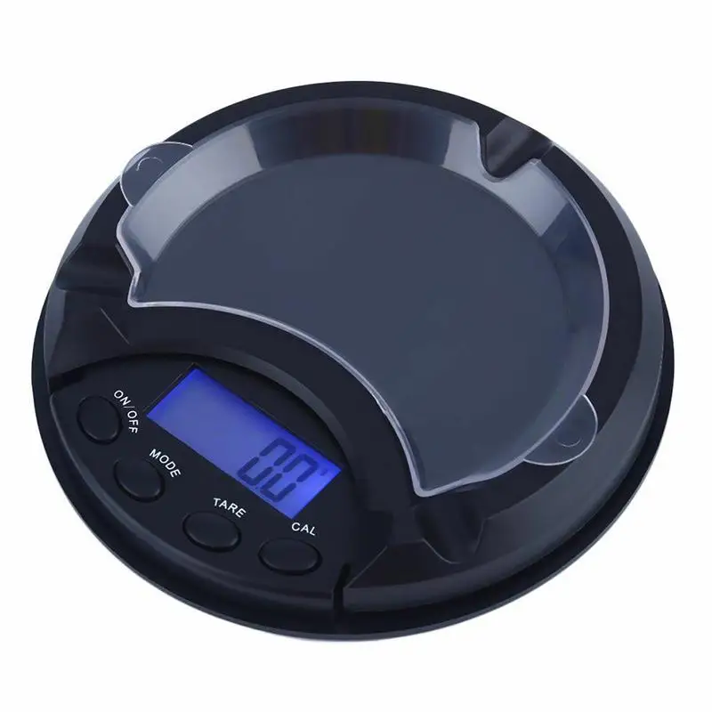 Electronic Digital Pocket Scale Ashtray Jewelry Gold Diamond Food Tea Weighing LCD Display With Blue Backlight Portable Scales