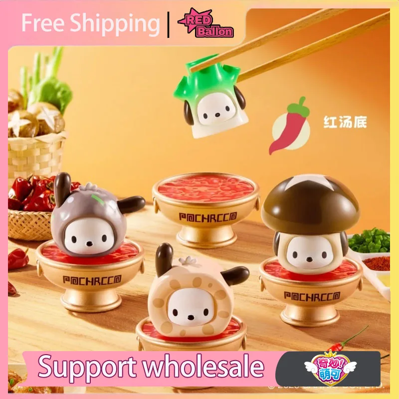 

Original Miniso Pochacco Hot Pot Party Series Figure Blind Box Mysterious Box Pochacco Ornaments Anime Action Figure Custom Gift