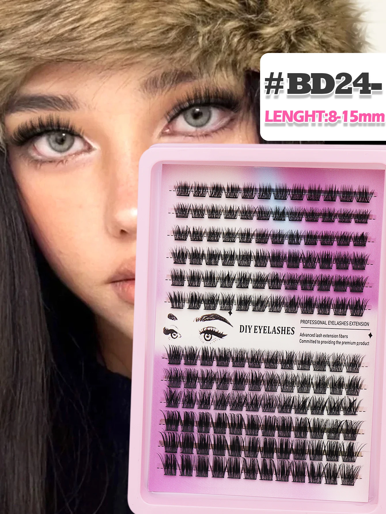 144-clusters Schuine vliegende valse wimpers in MIX-stijl D-krul individuele wimpers natuurlijke look beginners dragen