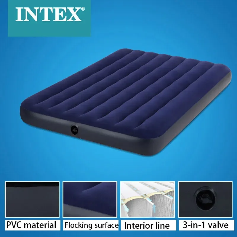 Inflatable Mattress Convenient Home Outdoor Single and Double Air Cushion Increase Thick Blue Folding Matress Sleeping Foldable