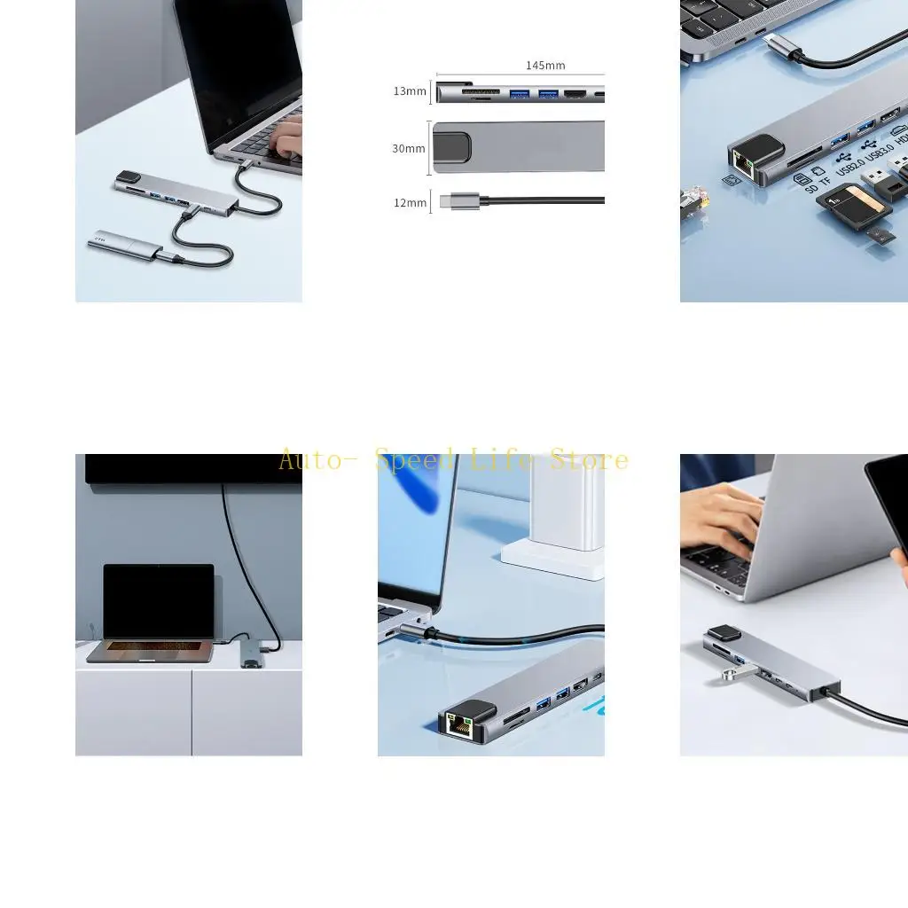 

02DA USB C Docking Stations Type C To HDMIS Адаптер USB C HUBS для ноутбуков Телефон