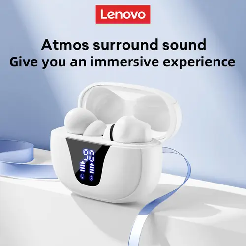 Imagen 2 del producto Auricular Bluetooth inalámbrico Lenovo XT58 360 °   Auriculares deportivos con reducción de ruido y pantalla LED con sonido estéreo, para música, 2025