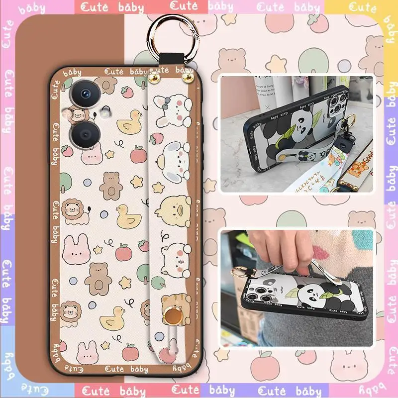 cell phone sleeve Anti-knock Phone Case For OPPO A96 5G/Reno7Z 5G/Reno7 Lite/F21 Pro 5G Back Cover Fashion Design ring