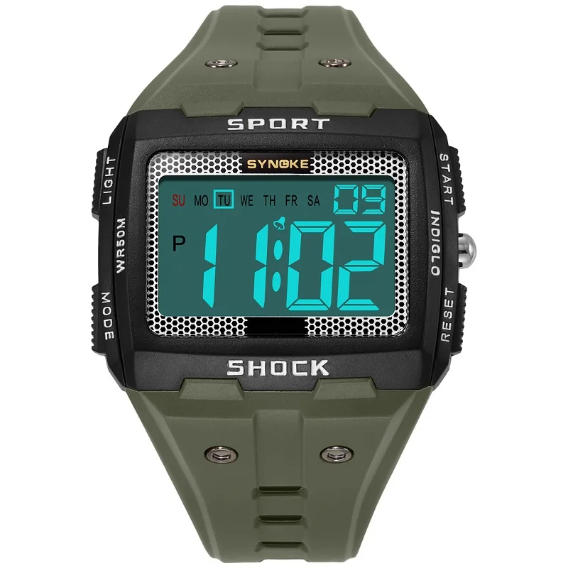 SYNOKE Big Numbers Men Digital Watch Outdoor Sports Clock Easy to Read Watchwrist 5ATM Water Resistant Watches Dropshipping 2023