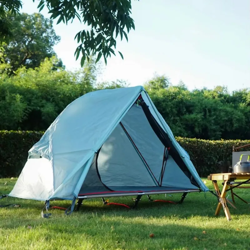 Waterproof Four-Season Eco-Friendly Fishing Tent Cot Off-Ground Popup Tent Bed Folding Aluminum Alloy Portable One One Bedroom