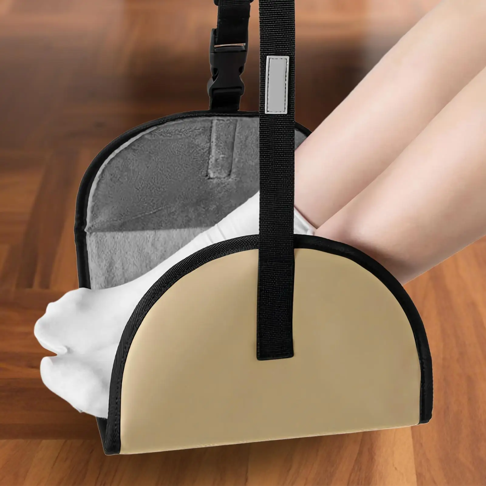 Airplane Foot Hammock Adjustable Length Airplane Foot Sling Under Desk Footrest Swing Leg Support Must-Have For Home Offices