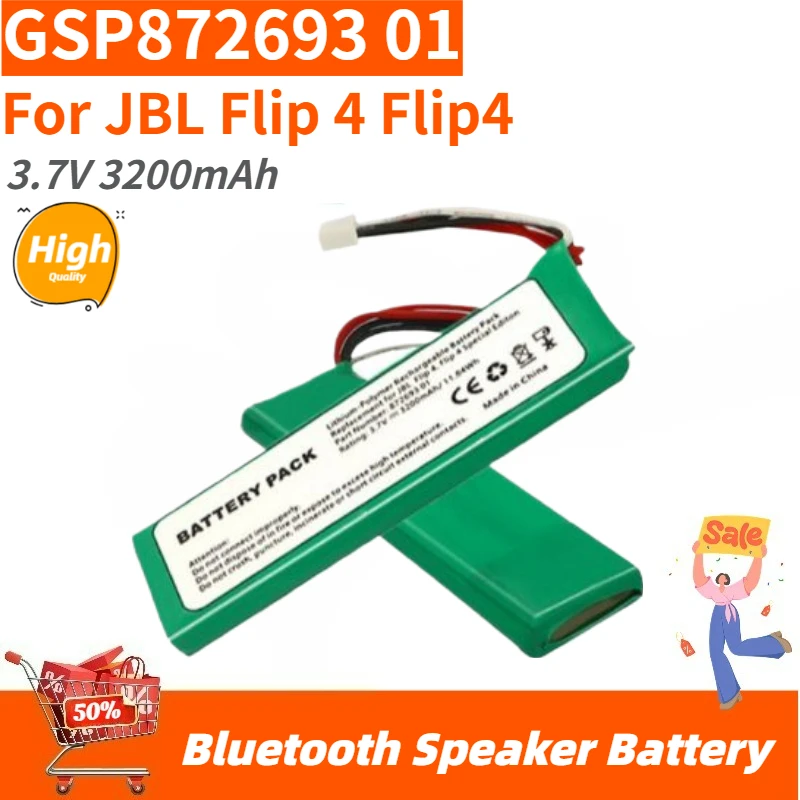 

High Quality GSP872693 01 Bluetooth Speaker Battery 3.7V 3200mAh for JBL Flip 4 Flip4 Brand New Replacement Battery