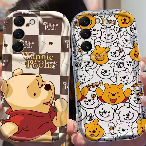 Disney Winnie the Pooh Cute For Samsung Galaxy S25 S24 S23 S22 S21 S20 A16 A55 A05 A07 Ultra Plus FE 5G Wave Oil Phone Case