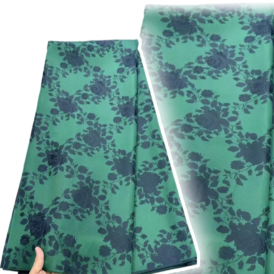 

2025 Luxury 5 Yards African Jacquard Brocade Lace Nigerian Laces Fabric Fabric French Mesh For Sewing Family Prom Dresses SZ1170