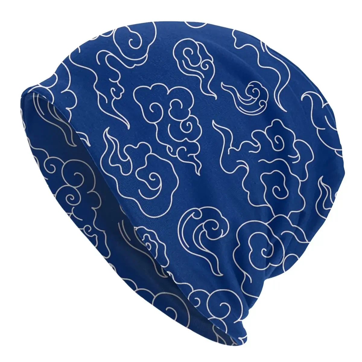 Thin Bonnet Hats Men Women's Cloud Pattern Blue Background Oriental Cap Street Skullies Beanies Caps