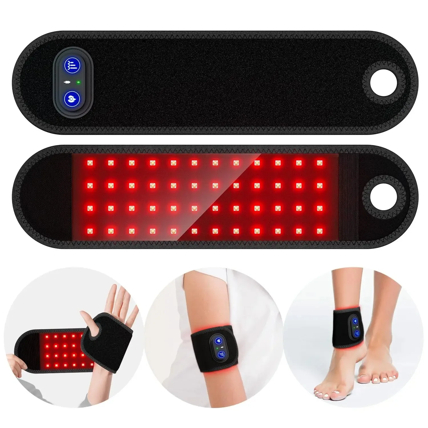 Sports Wrist Wrist Support Brace Hand Massager 660nm 850nm LED Lights Wearable Red Light Therapy Tenosynovitis Brace Red Light