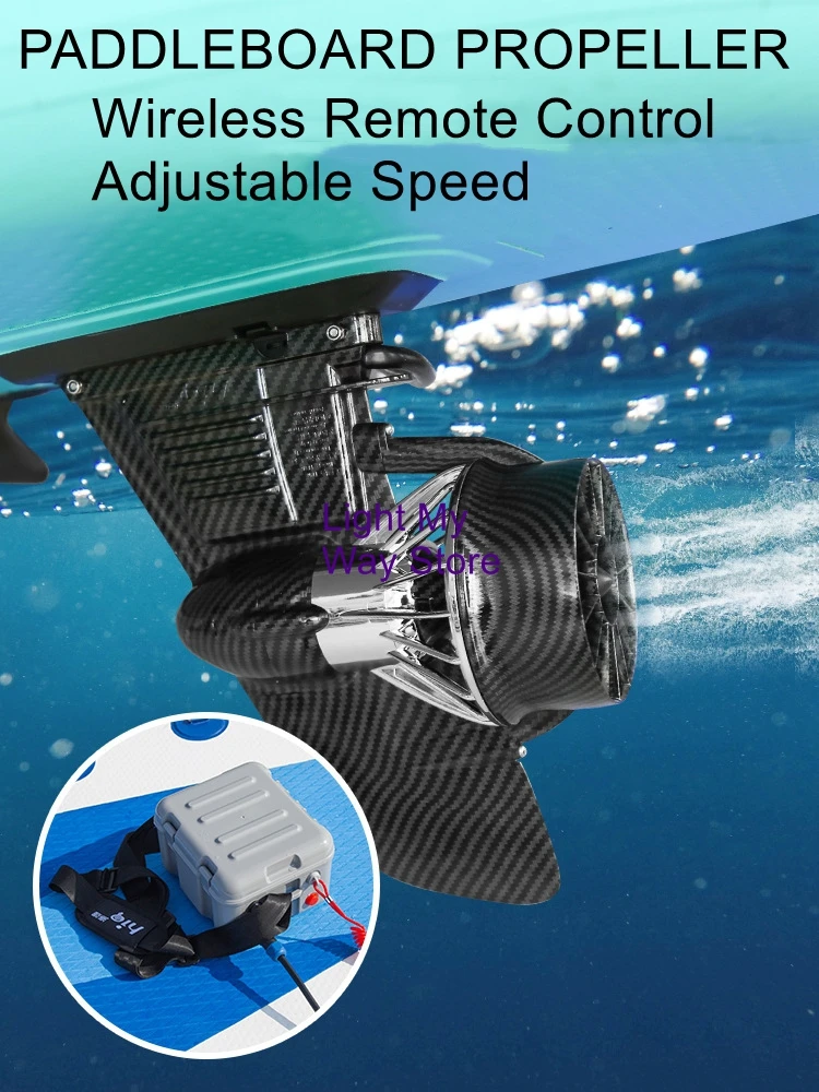 Remote-Controlled Underwater Propeller Kayak Motor Inflatable SUP Paddleboard Electric Thruster Surfboard Power Fin