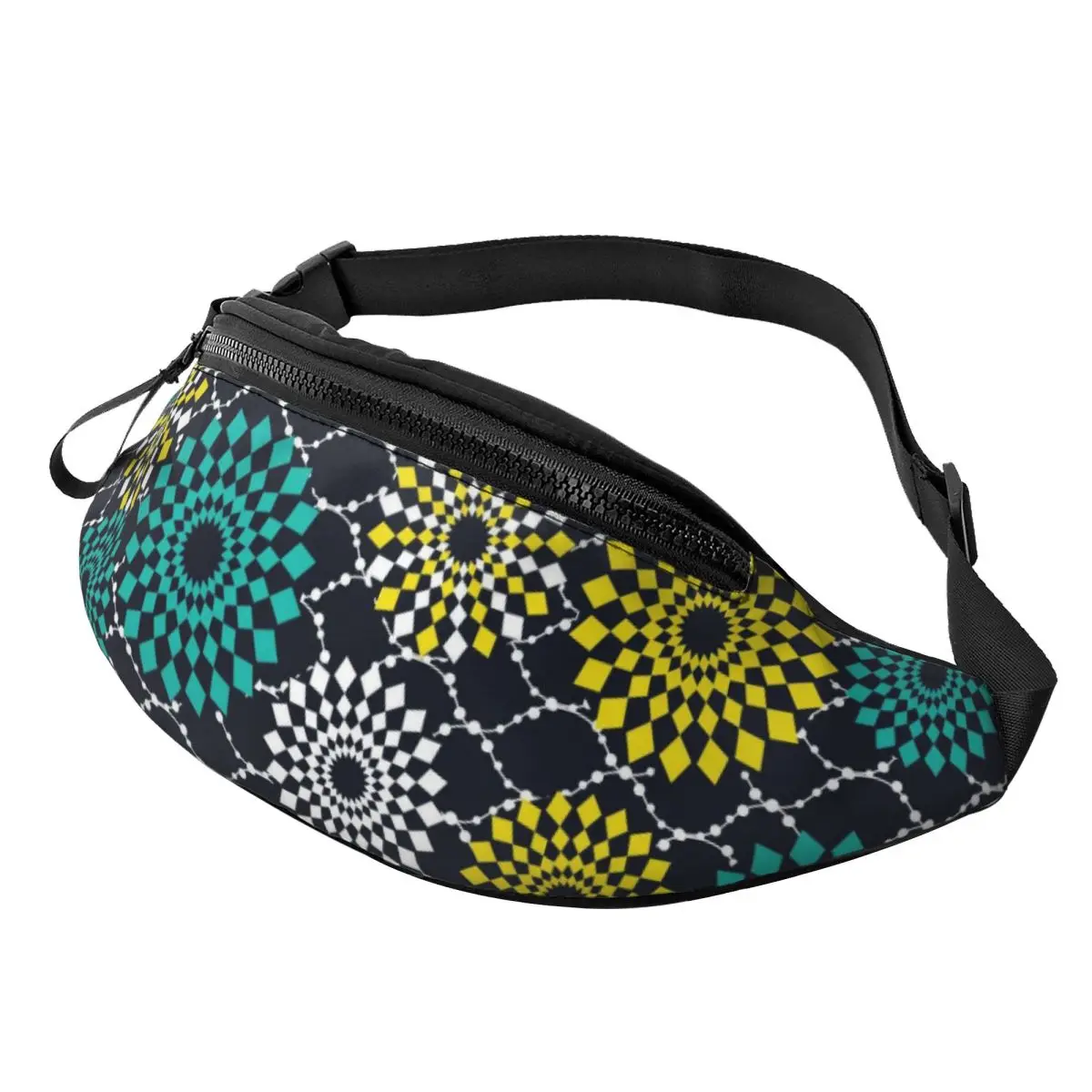 Custom African Ankara Floral Flower Pattern Fanny Pack for Women Men Cool Crossbody Waist Bag Traveling Phone Money Pouch