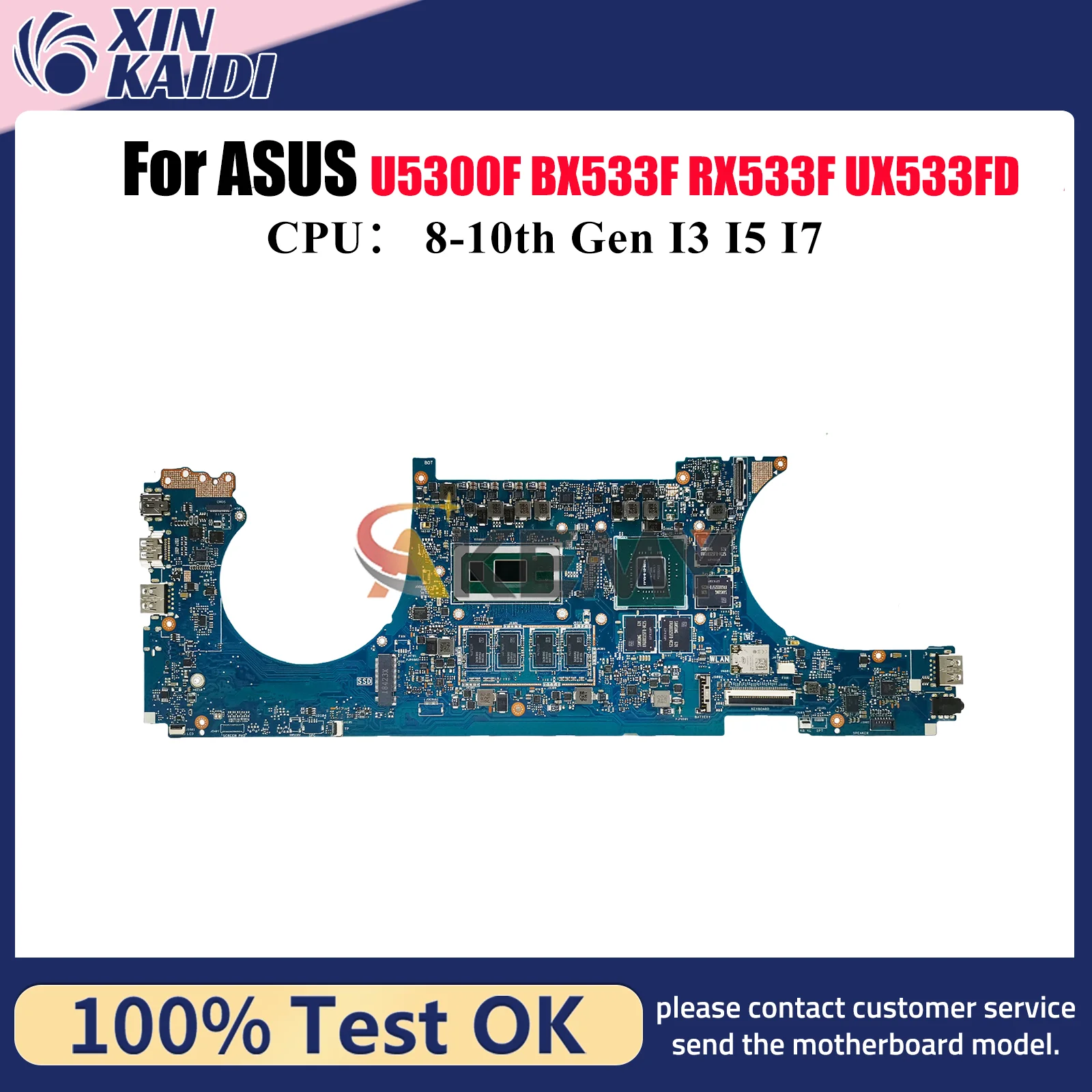 

UX533FD Материнская плата для ноутбука ASUS ZenBook U5300F UX533F BX533F RX533F UX533FN UX533FD Материнская плата для ноутбука с процессором I3 I5 I7 stk