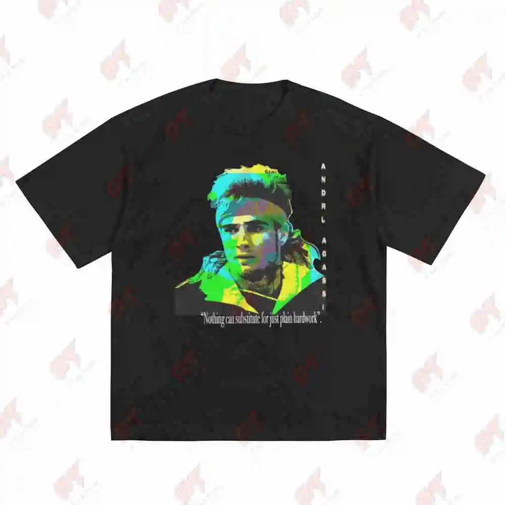 Andre Agassi Tennis Short Sleeve Tee 100% Cotton T-Shirt - view 2