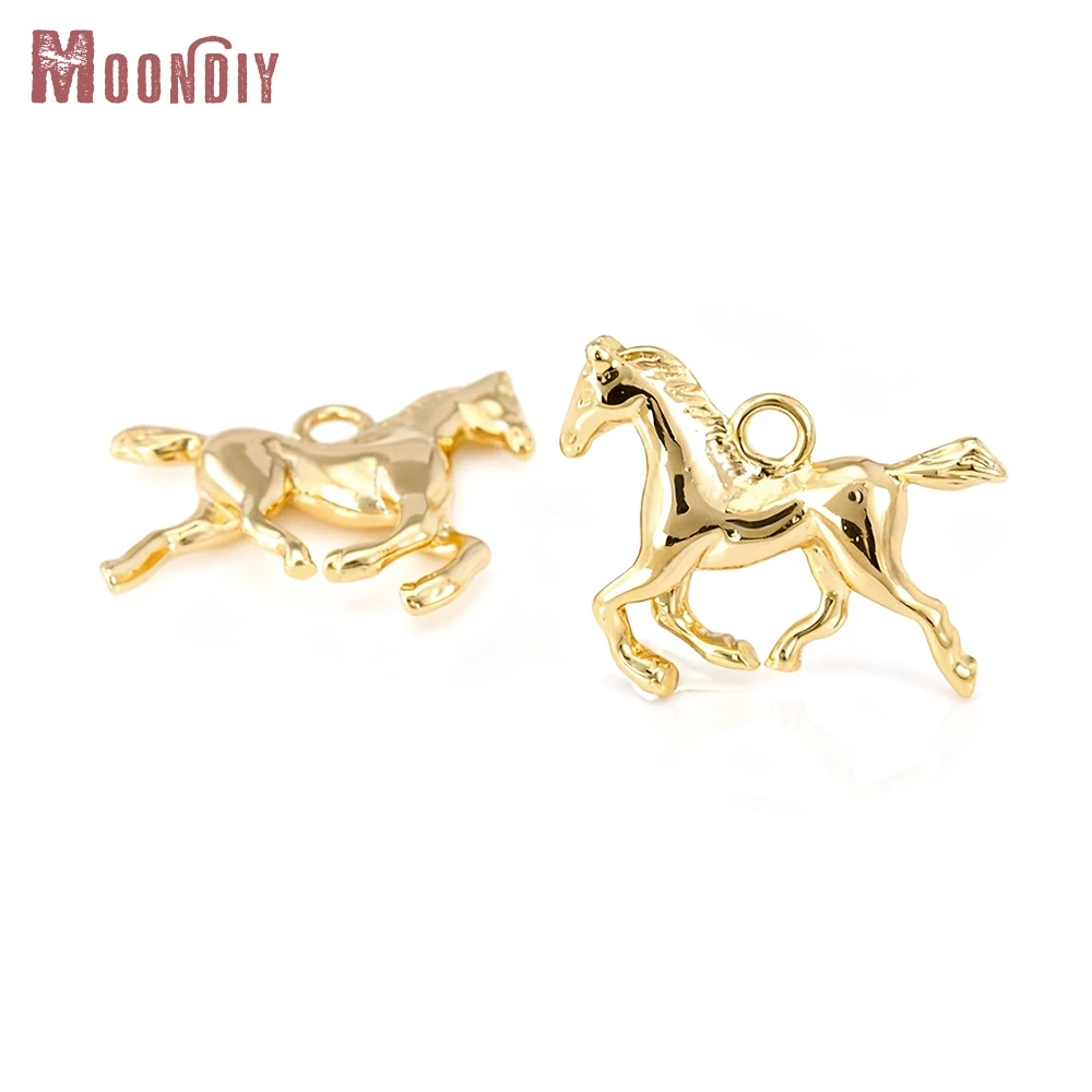 4 PZ 14.5x19 MM 18 K Colore Oro Ottone Cavallo Pendenti con ciondoli di Alta Qualità Fai Da Te Collana Orecchini Accessori di Gioielli Che Fanno Forniture