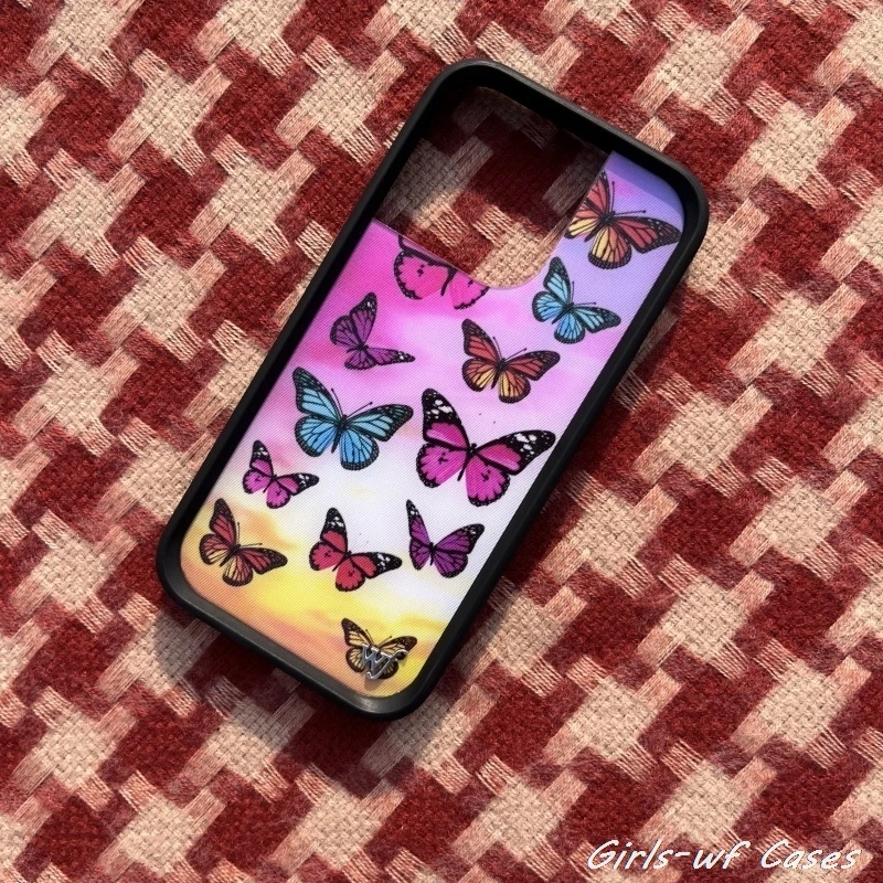 حافظة لهاتف آيفون 12 13 14 15 16 17 Pro Max Plus Air Wild wf غطاء فراشة مخدر