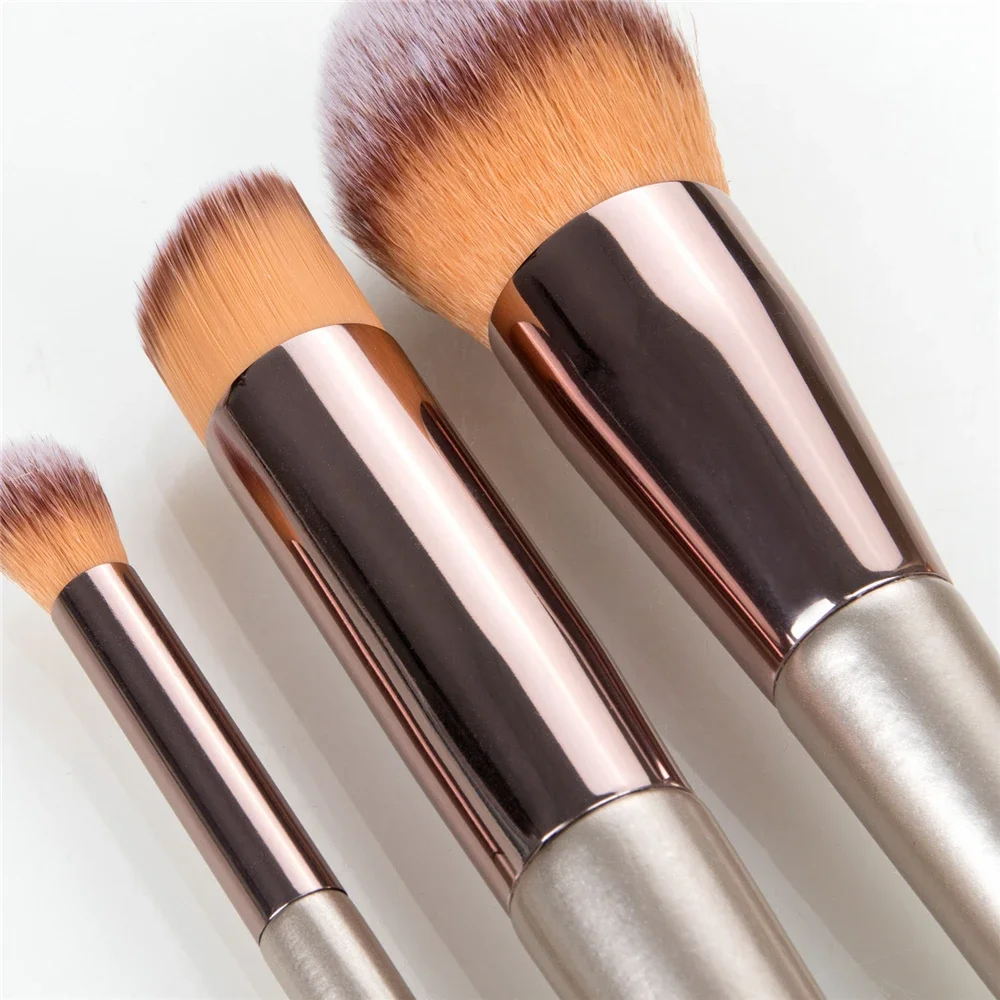 High Quality Soft Hair Wooden Handle Loose Powder Blush Foundation Contouring Eye Brush Complete Makeup Tool Set