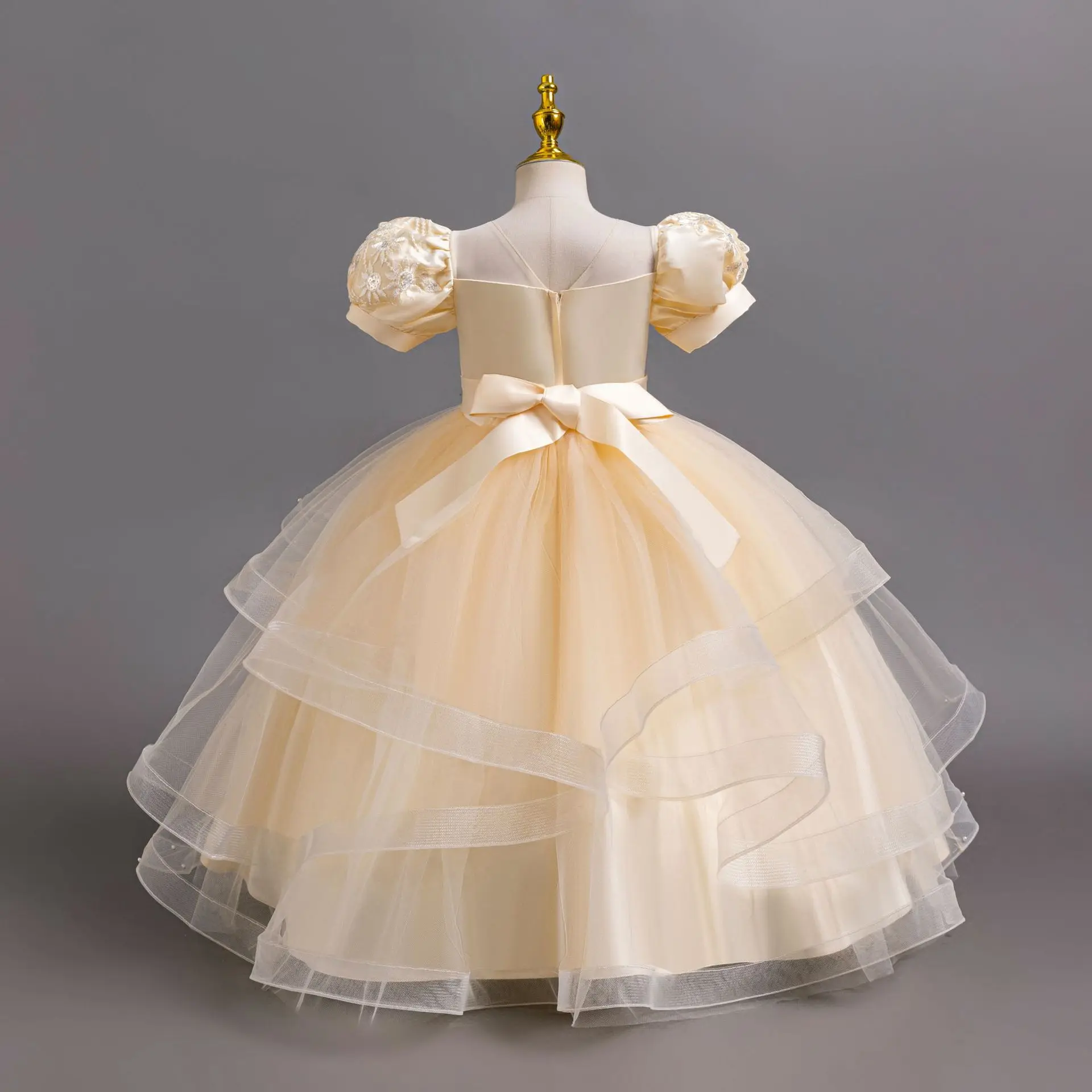 Elegant Princess Evening Weddings Long Dresses for Girls Formal Ceremony Holiday Ball Gown Birthday Gift 4-12Y