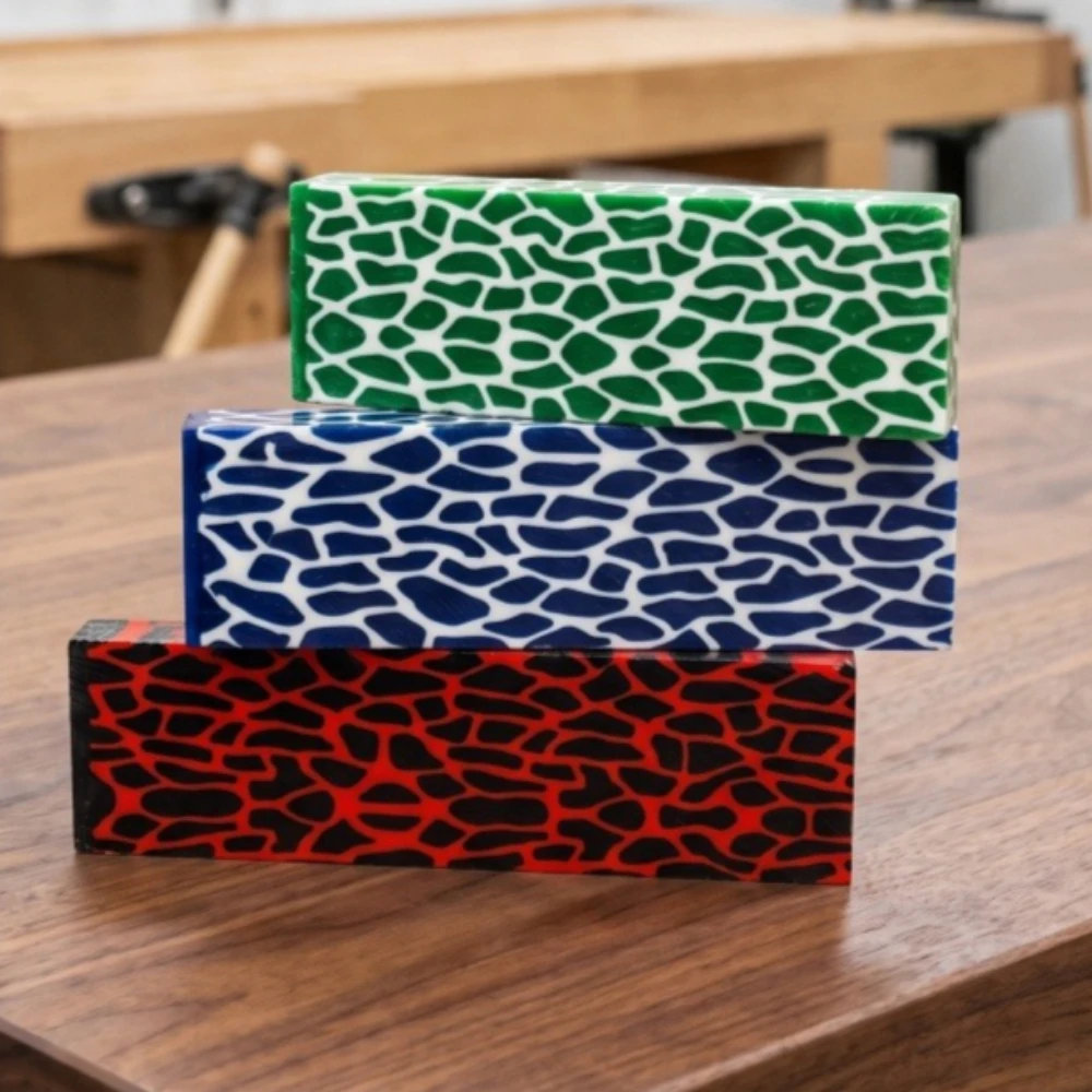Colored Giraffe Pattern Resin Knife Handle Material 3 Colors DIY Composite Material Patch 1 PC Outdoor Knife Grip Patch