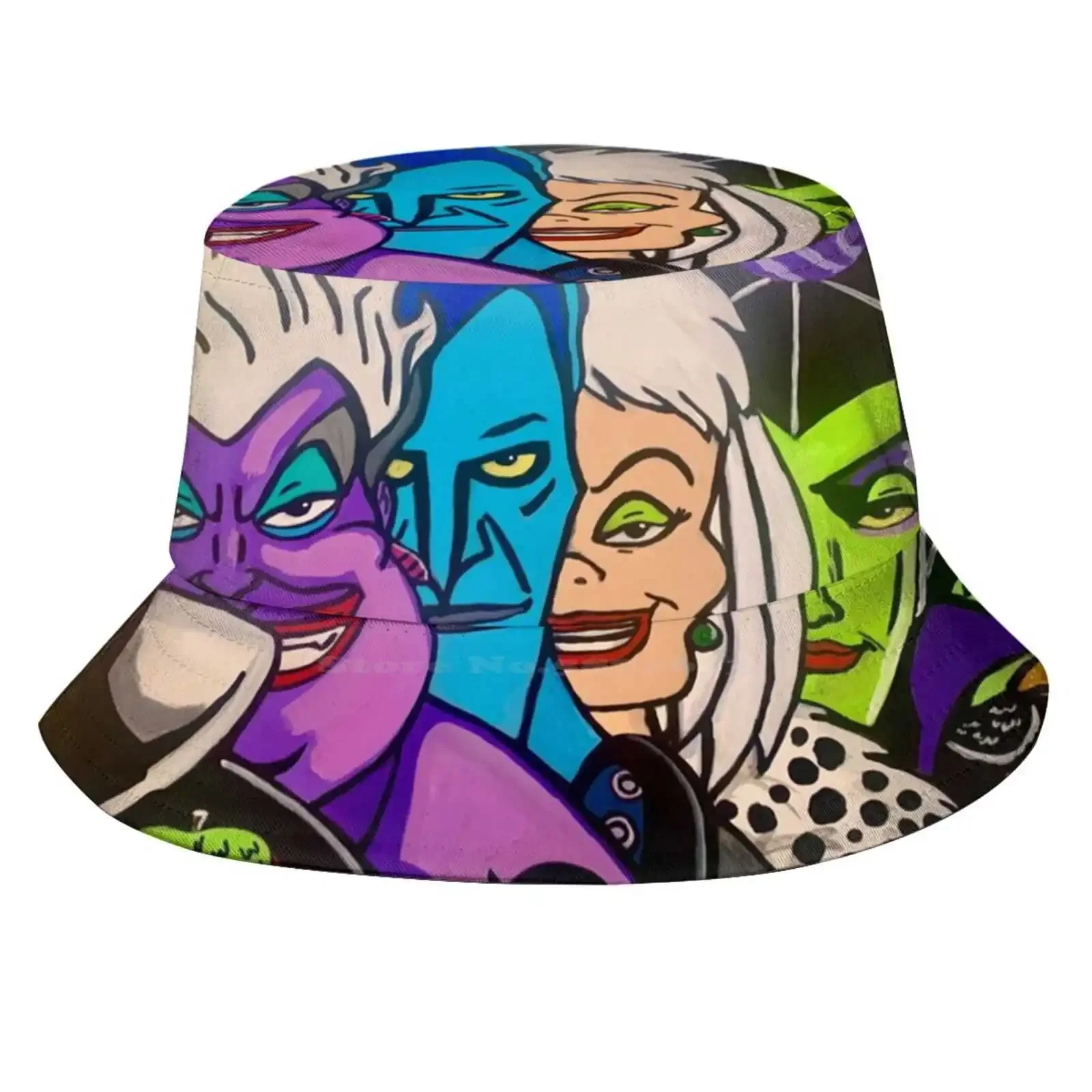 Villains Sun Cap Fisherman Hat Bucket Hats Villains For Her Happy Holidays Woman Color Art