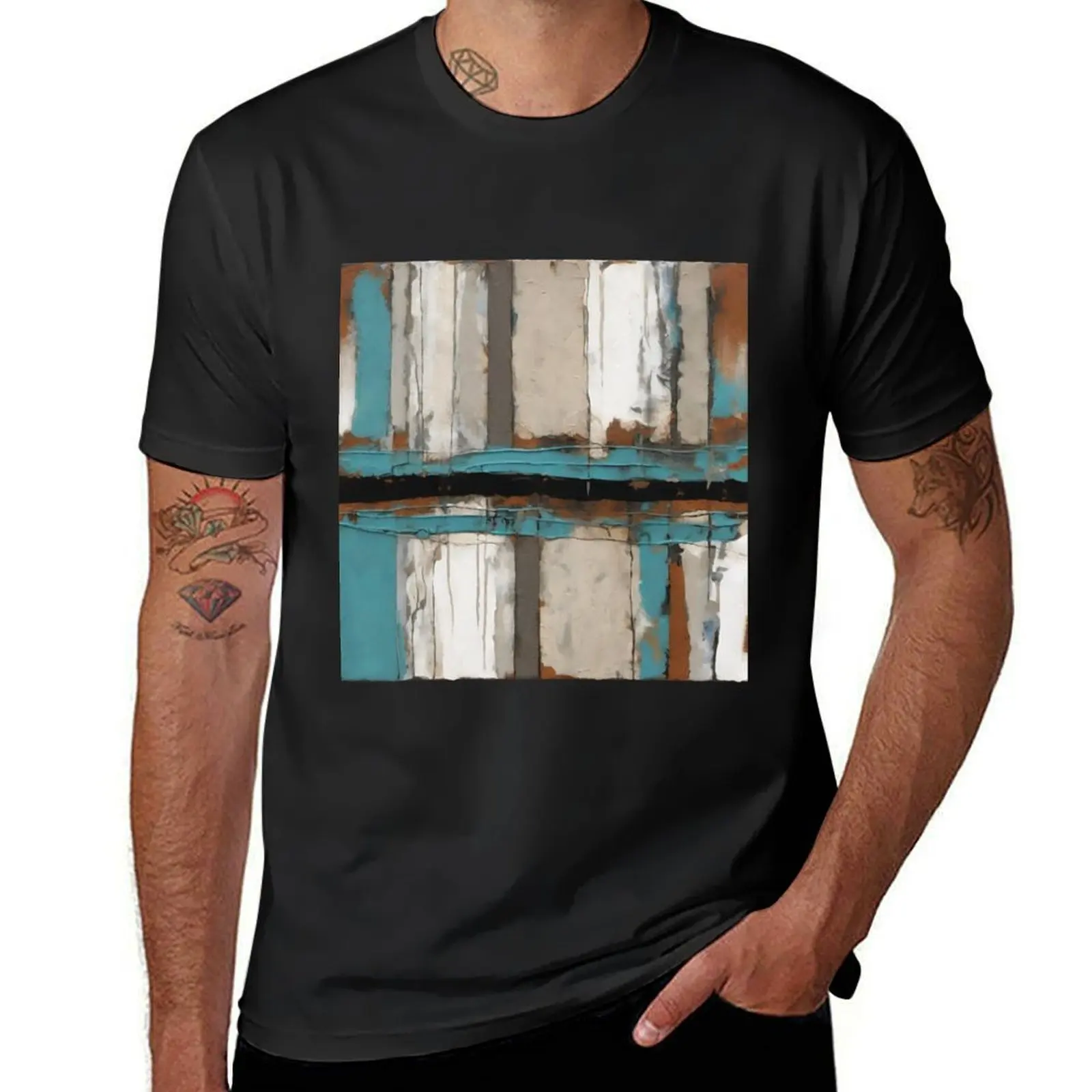 Abstract ? Grungy Teal Tones ? Design 04 T-Shirt tees blanks plus size tops mens vintage t shirts