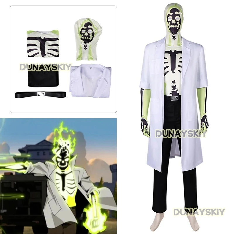 Dr. Phosphorous Cosplay Costume TV Creature Role-playing Commandos cos Uniform Headwear Outfits 25Halloween Carnival Party Suit