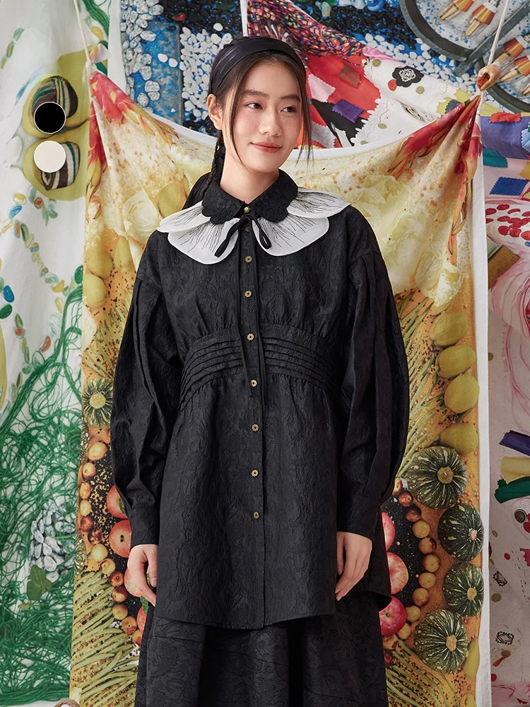 

Модная однотонная рубашка с длинным рукавом и воротником, свободного кроя, средней длины, универсальная осенняя рубашка для женщин